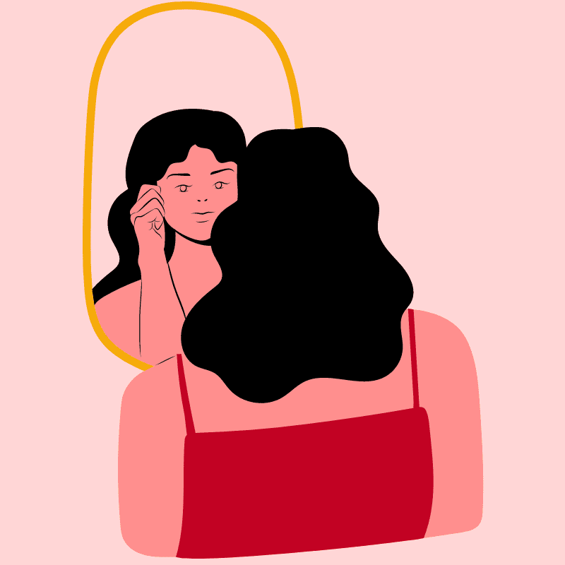 femme devant un miroir