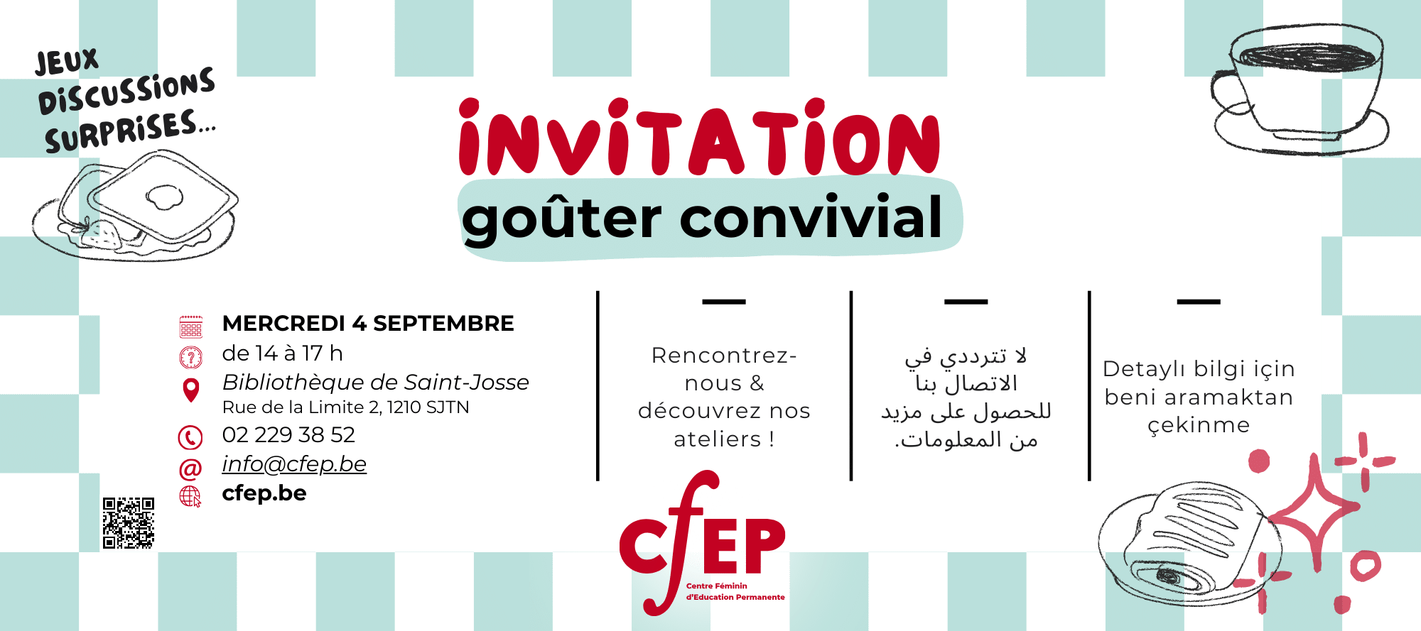 présentation de nos ateliers, goûter convivial