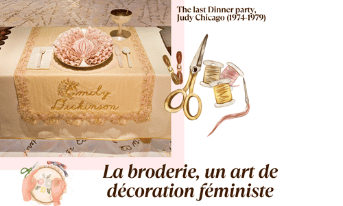 broderie art de décoration féministe