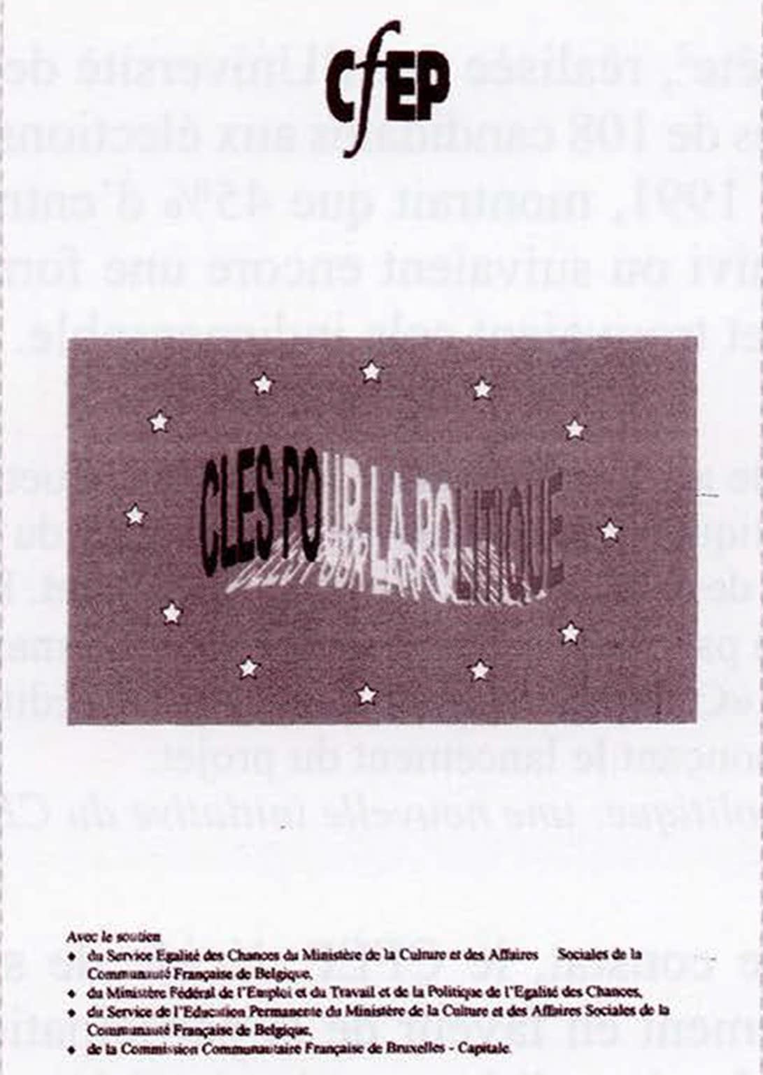 Affiche "clés pour la politique" dans le cadre des ateliers autour des femmes et de la politique.